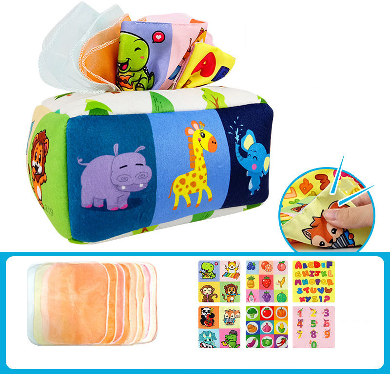 Climberty Soft Tissue Box Toy for Baby 6 to 18 Months Montessori Sensory Toy(Multicolor)