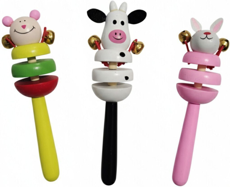 irinstinyhands Baby Bell Rattle | Animal Shaped Rattle Rattle(Multicolor)