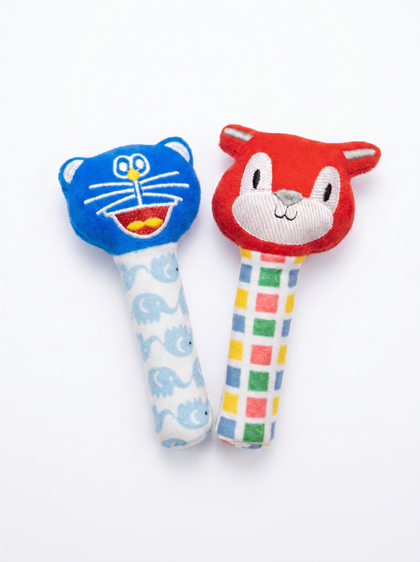 Nvskids Baby Rattle Soft Toy Set 0-6 Months Plush Sound Toys for Newborn Rattle(Multicolor)