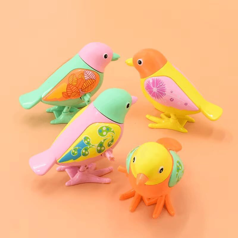 wesoulgifts 2 Pcs Jumping Bird Wind Up Toy Key Operated Crawling Walking Cute Rattle Toy Rattle(Multicolor)