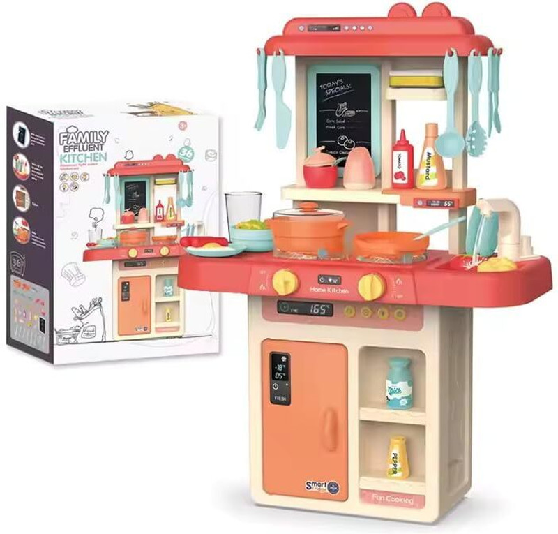 Crackles Pretend Play Big Size Kitchen set with Sound, Light, Item with Running Water Rattle(Multicolor)