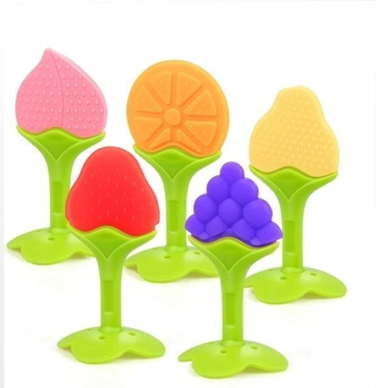 Eispy 5 baby safe Silicone Rattle(Multicolor)