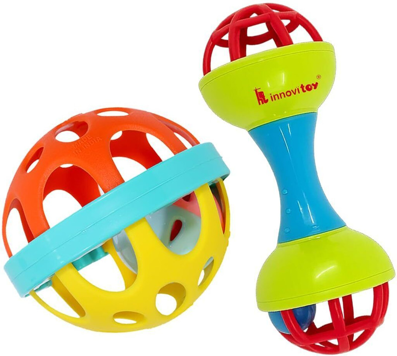 Toy Wings Baby Rattle Toy Set – Colorful Infant Sensory Balls & Dumbbell Rattle Rattle(Multicolor)