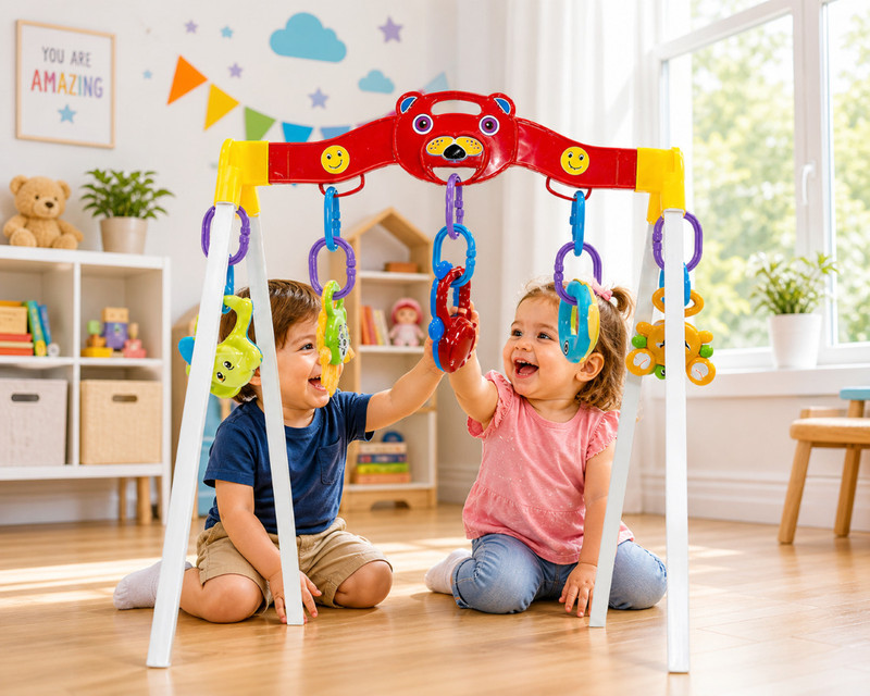 trexy Happy Play Gym Activity Set Colorful Hanging toy. Rattle(Multicolor)