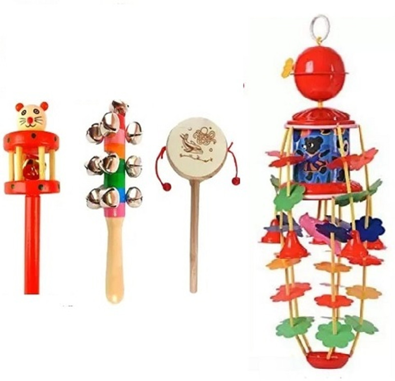 Rainbowstore Merry Go Round Jhoomer with Wooden Rattles for Baby’s First Play Rattle(Multicolor)