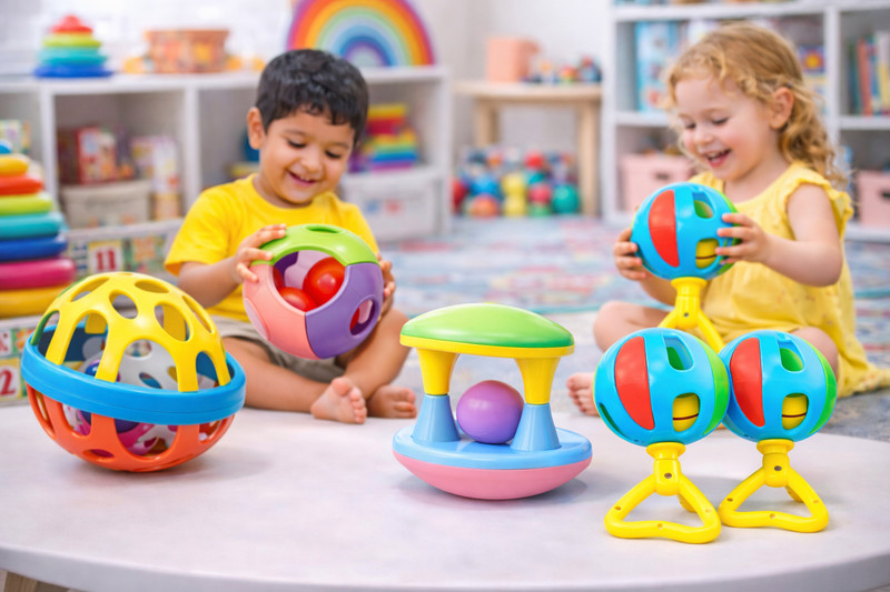 KIDDS'DO FUN BALL, MAGIC BALL & SUPER BALL Tri-Combo Activity Toy for Smart KIDS Rattle(Multicolor)