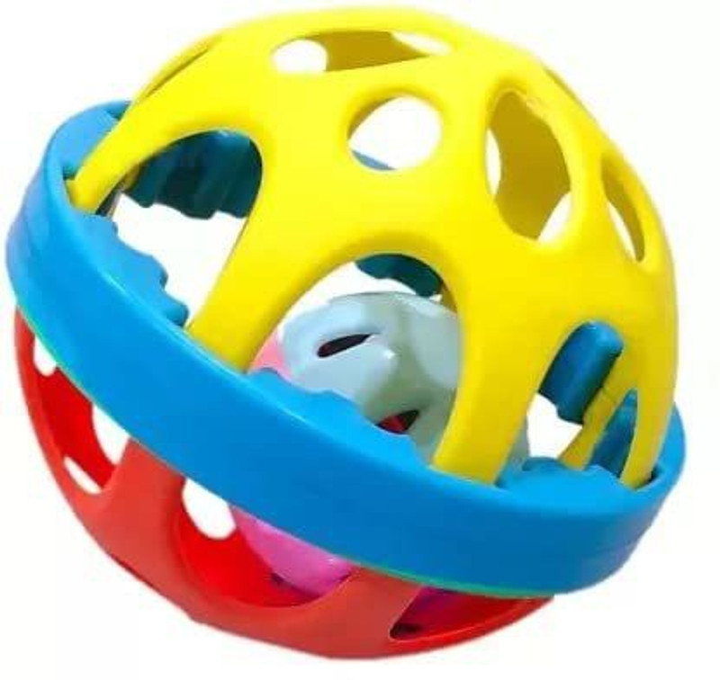 shreenik Premium quality Colorful & Safe Non-Toxic Dumbbell Rattle Toy for Baby_2 pis Rattle(Multicolor)
