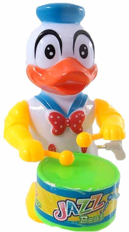 YEWISH Musical Dancing Duck with Drum Action | Multicolor Wind-Up Toy for Kids(Multicolor)
