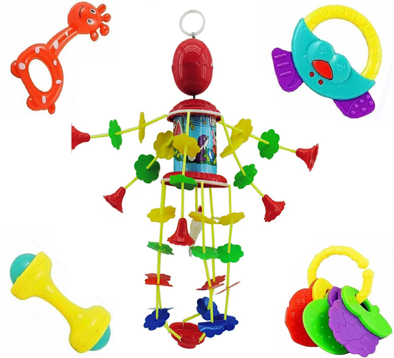 M S.Toys Baby Rattles Rattle Musical Merry Go Round Toy (Jho) Kids Birthday Gift Rattle(Multicolor)