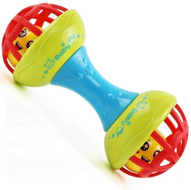 shreenik Premium quality Colorful & Safe Non-Toxic Dumbbell Rattle Toy for Baby_2 pis Rattle(Multicolor)