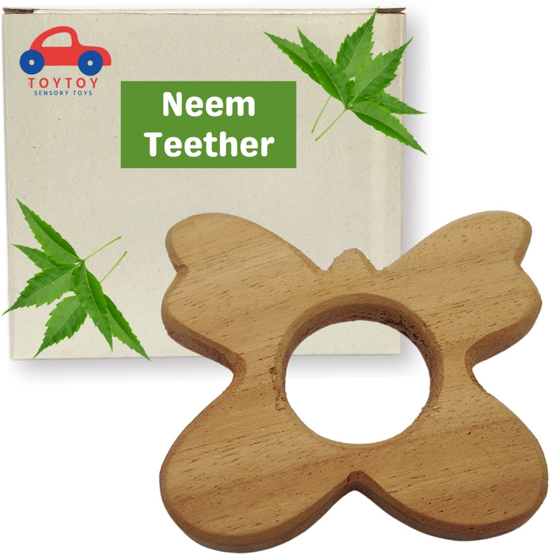 wetoytoy toys Neem Wood Baby Teething Toys for Babies Rattle(Gold)
