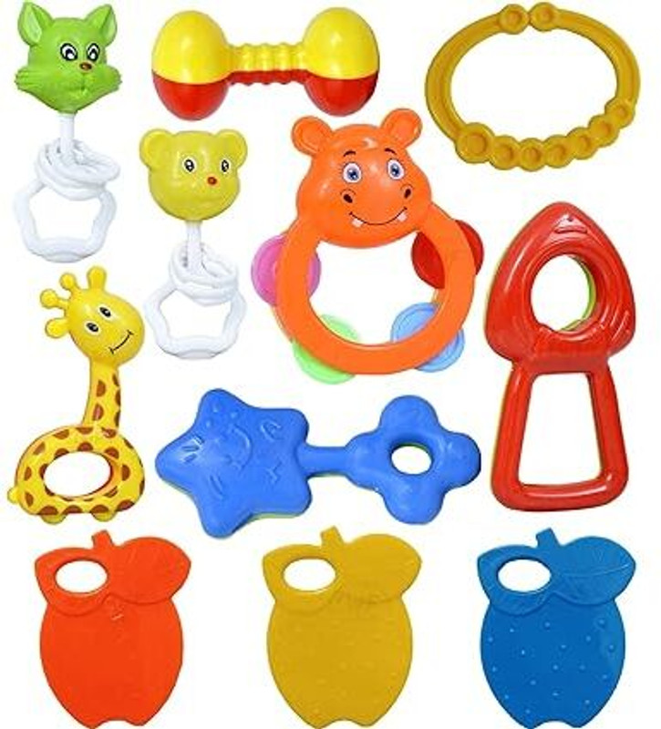 Seema Baby Rattle Toys Set for Newborn Colorful Teether & HandGrip Rattles for Infants Rattle(Multicolor)