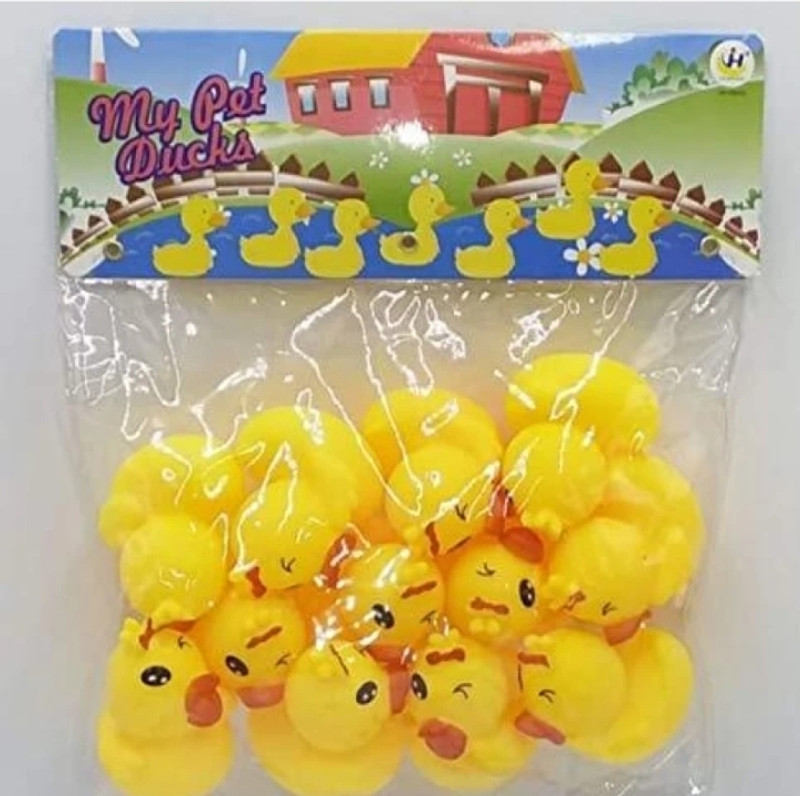 Khatushyam Duck bath toys baby toys chuchu yellow swiming toys 12 piss set Rattle(Yellow)