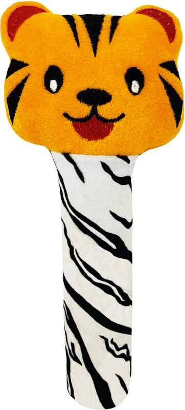 SnugglePuff Kitty Rattle Soft Toy for Babies with Squeeze Handle for Squeaky Sound Rattle(Red)