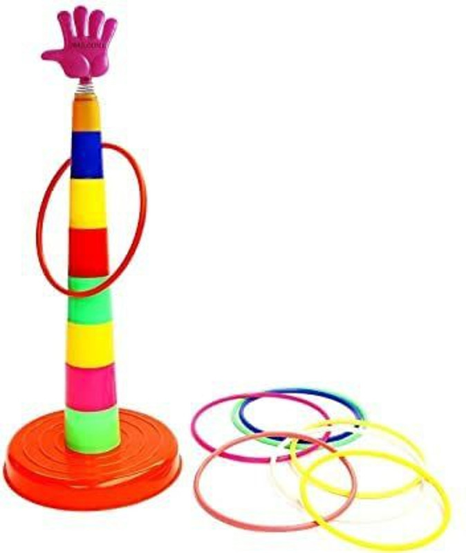 Smartcraft Ring Toss Quoits Hoopla Throw Game for Kids (Multicolor) Pack of 1 Rattle(Multicolor)