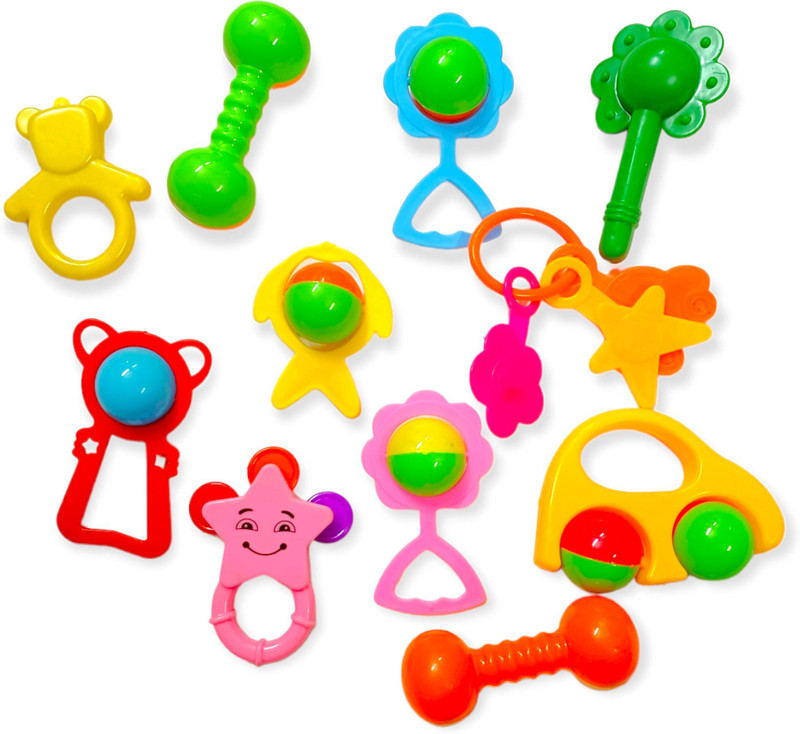 SufyQuens Sufy Newborn baby toys Rattles Set for Babies,Kids 6 Rattle Set Random Design Rattle(Multicolor)