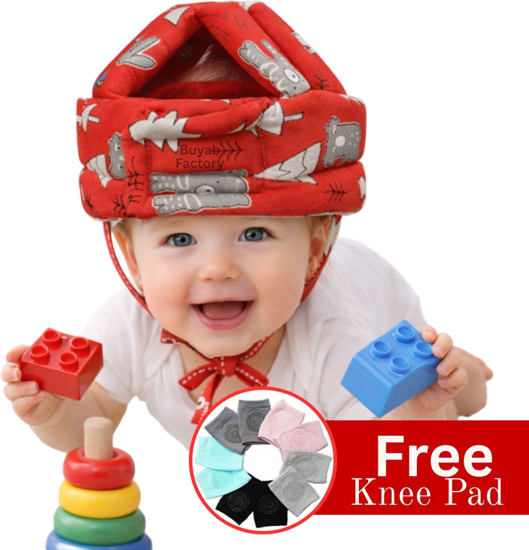 Buyab factory Safety Baby Helmet(Red Jungle Print Baby Safety Helmet Pack Of 1)