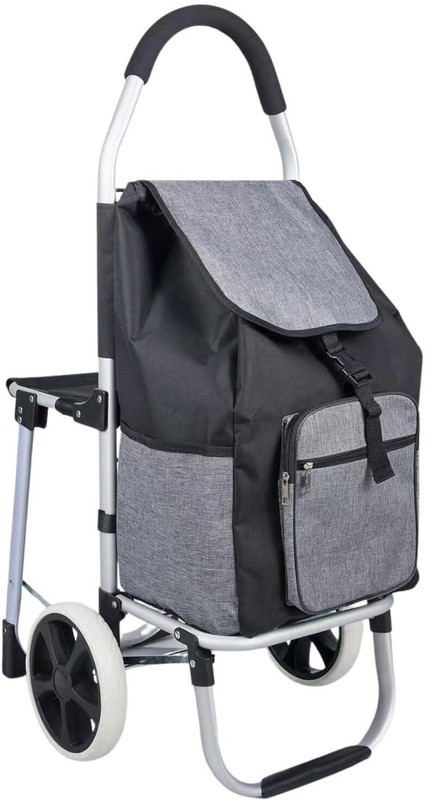Inditradition Premium Shopping Trolley Bag with Attached Chair & Wheels | Bag 45 Liter Baby Shopping Cart Cover(Mullti Color)
