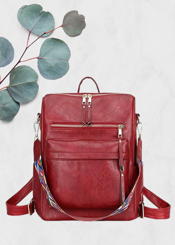WomenBuzz Women's Fashion Backpack 28 L Backpack(Maroon)