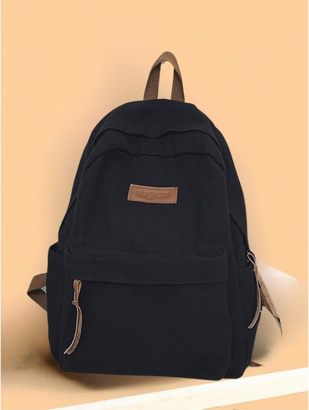 RUBICORN Medium Canvas 15L Laptop Backpack 15 L Laptop Backpack(Black)