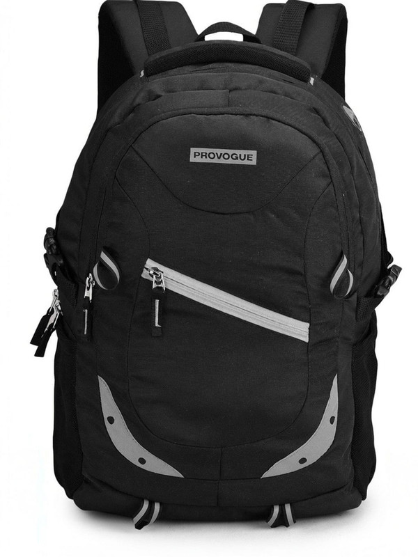 PROVOGUE Spacy unisex with rain cover and reflective strip 35 L Laptop Backpack(Black)