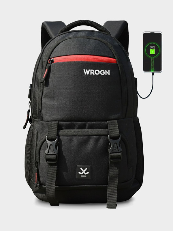 WROGN Expedition Unisex Essential Montana with USB and Rain Cover 45 L Laptop Backpack(Black)