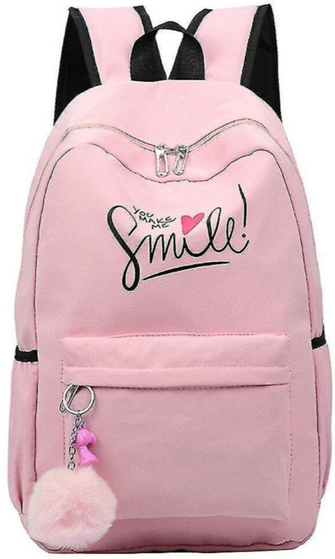 khatushyam collection SMILE-PRINT-1PC_17_13b 30 L Laptop Backpack(Pink)
