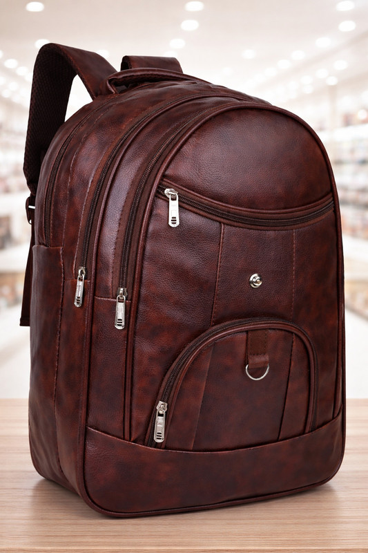 HUNTER Vegan Casual Leather Backpack for Men 40 L Laptop Backpack(Brown)
