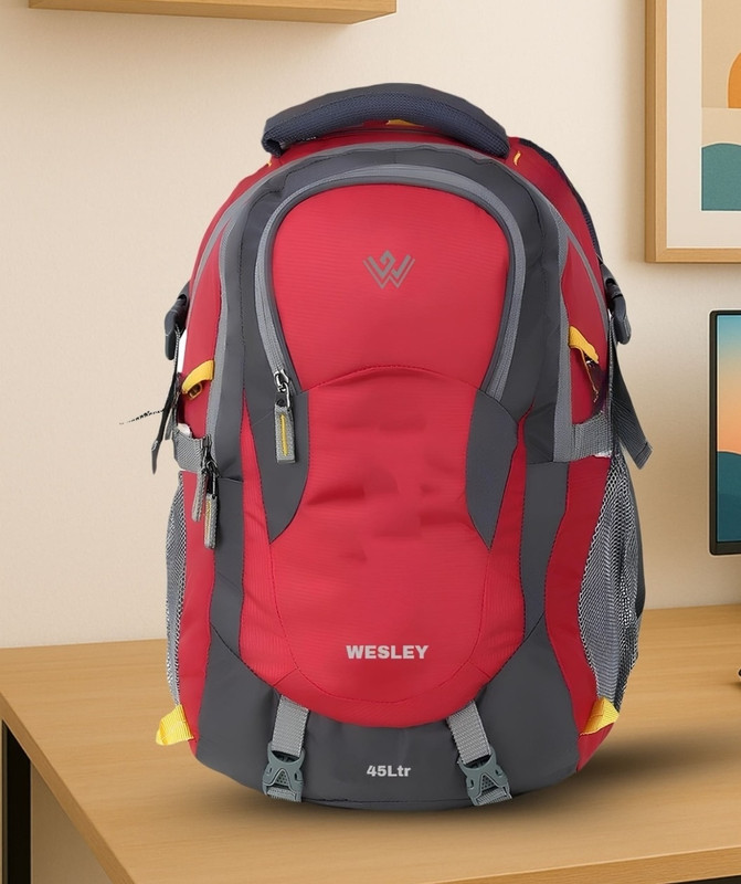 WESLEY internal organiser Rucksack College bag 45 L Laptop Backpack(Red)