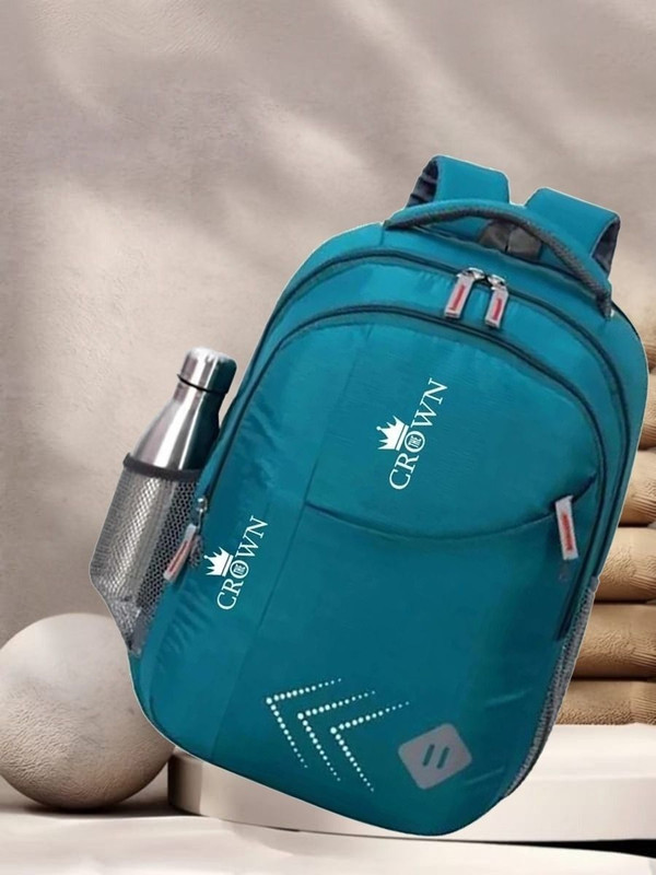 CROWN Large & Stylish Spacious Design for School & College & Laptop 25 L Backpack(Blue)
