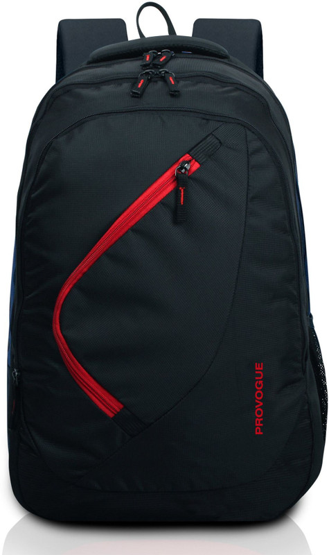 PROVOGUE COMET -3 Compartment Premium Quality, Office/College/School/Travel organiser 35 L Laptop Backpack(Black, Red)