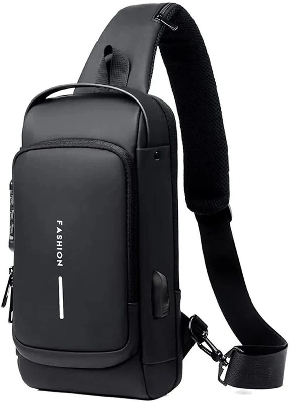 ZWEELAY Stylish Unisex Waterproof Anti-theft CrossBody Bag 6 L Backpack(Black)
