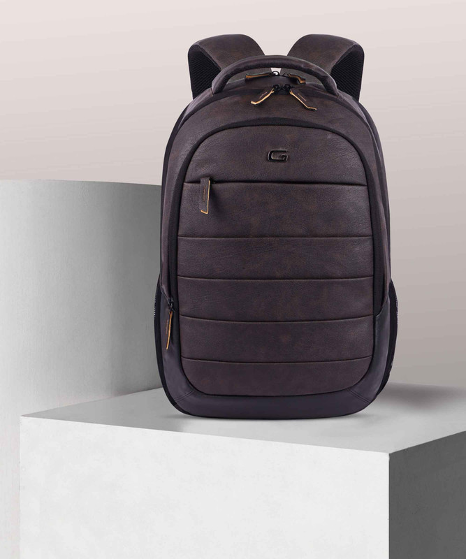 Gear Vintage 2 Faux Leather Laptop Backpack 25 L Laptop Backpack(Brown)