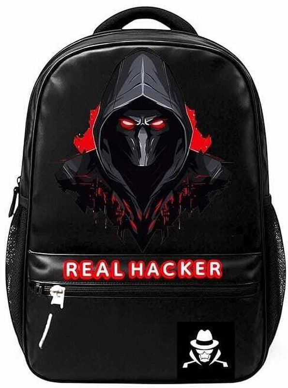 Kafascraft Real Hacker Hoodie Mask Graphic | Casual Bag2 Hidden Pocket 35 L Laptop Backpack(Black)