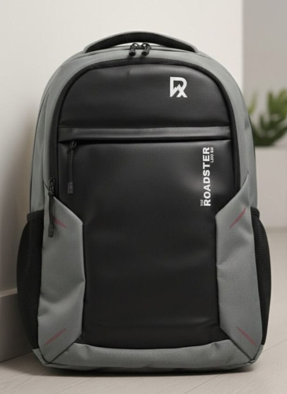 Roadster Water Resistant with Raincover & Bottom Pad 37 L Laptop Backpack(Black, Green)