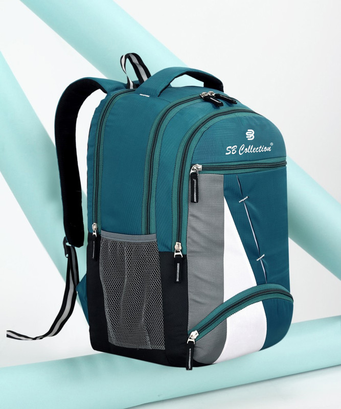 SBCOLLECTION 30L Medium TRI-color Grey GREEN Laptop Backpack Unisex College & School Bags 30 L Laptop Backpack(Green, Grey)