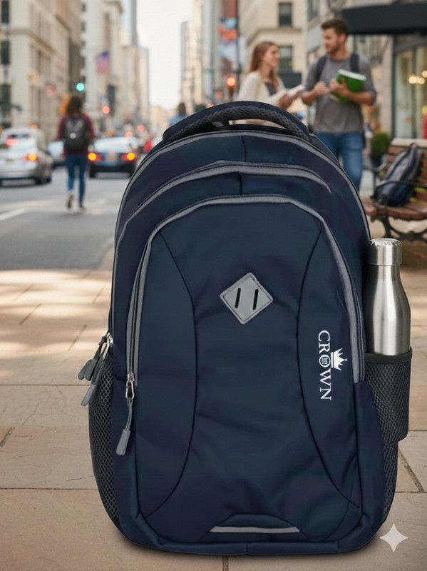 CROWN Stylish Medium With Large Spacious Travel backpack men women School & College 25 L Backpack(Blue)
