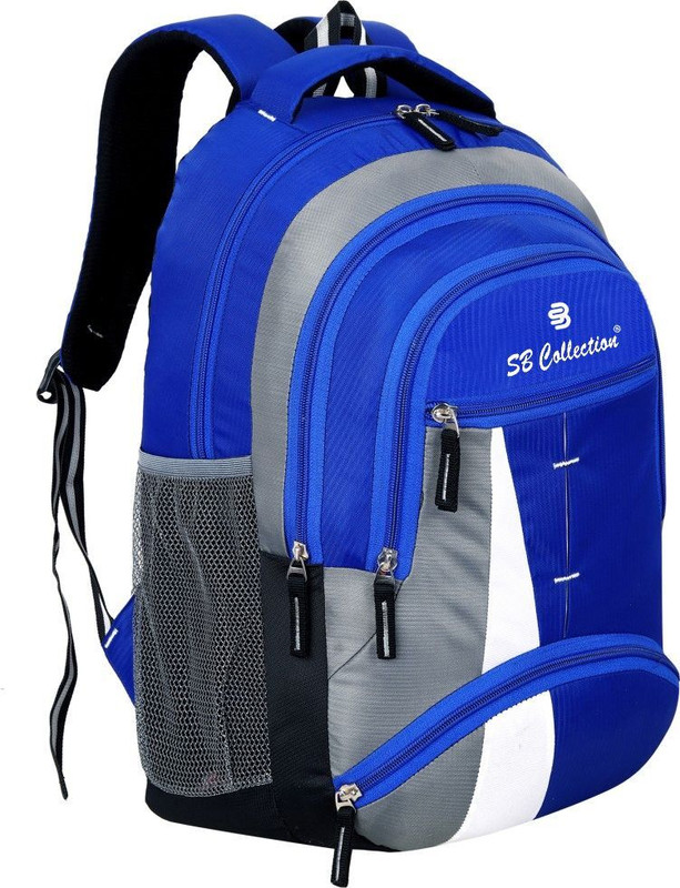 SBCOLLECTION 30L Medium TRI-color Grey ROYAL BLUE Laptop Backpack Unisex College & School Bag 30 L Laptop Backpack(Black, Grey)