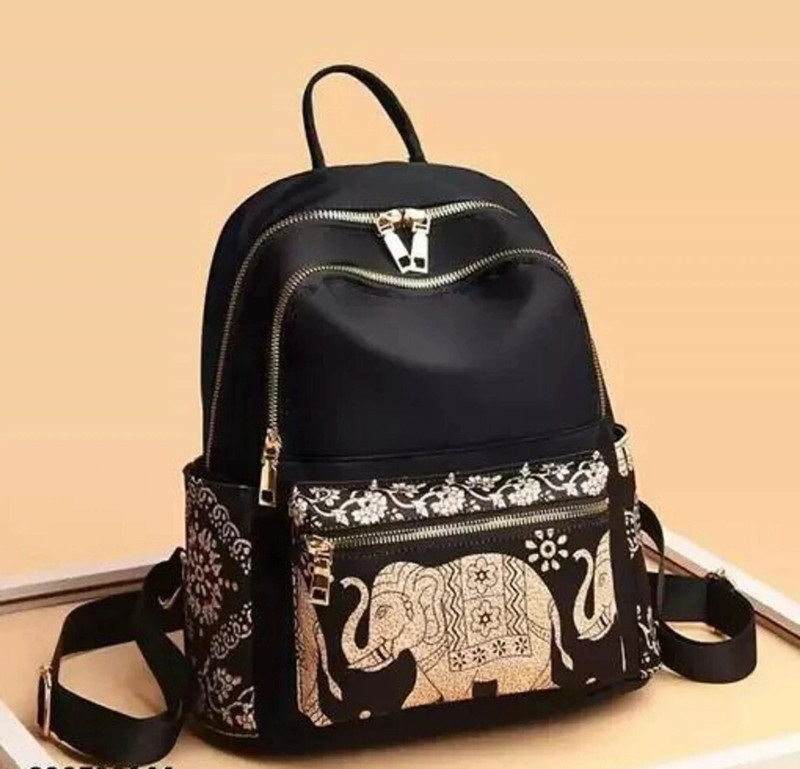 Dayalaxmi Fashion Trendy Women Backpack with Elephant Print Spacious Design & Multi Utility Pocket 15 L Backpack(Black)