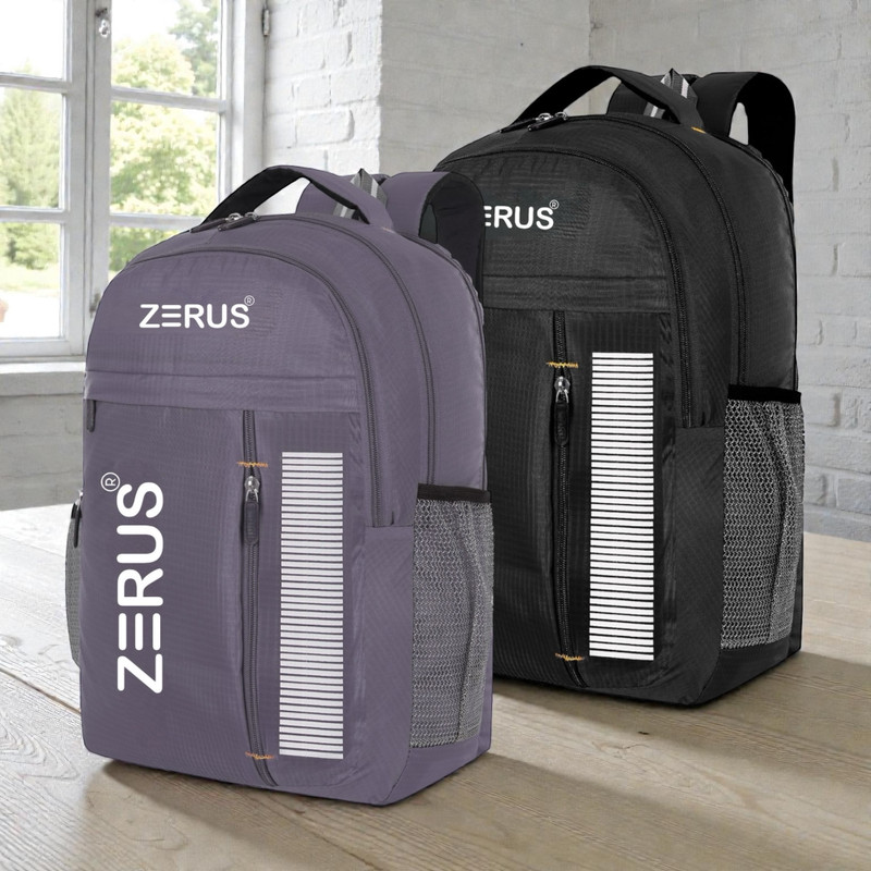 ZERUS Stylish Combo Backpack for College Office Travel Daily Use Bags for Men Women 35 L Backpack(Black, Grey)