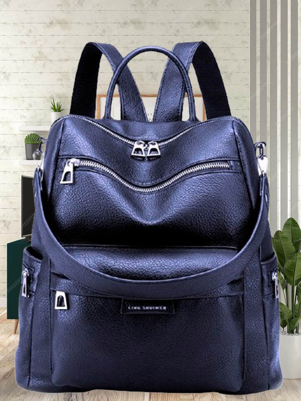 TrueArch Women Leather Backpack for Women | Shoulder Bag for Women and Girls 25 L Backpack(Blue)