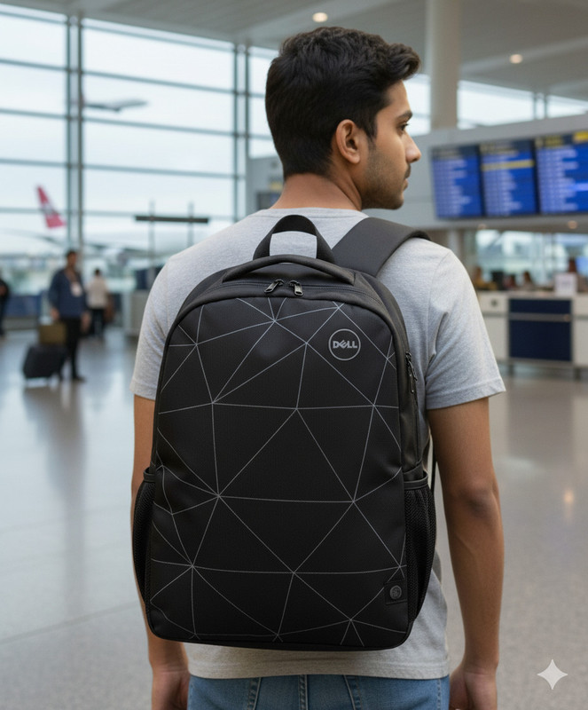 DELL Premium Quality, Office/College/School/Travel Laptop Bag 22 L Laptop Backpack(Black, Silver)