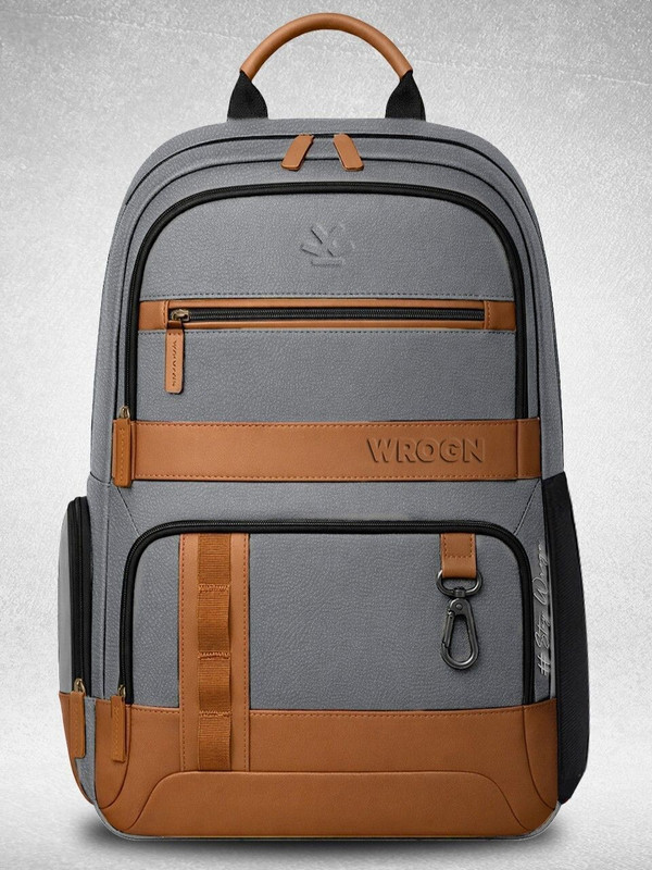 WROGN Unisex Urban Heritage Pro Laptop Backpack with Anti Theft Pocket & Rain Cover 40 L Laptop Backpack(Grey)