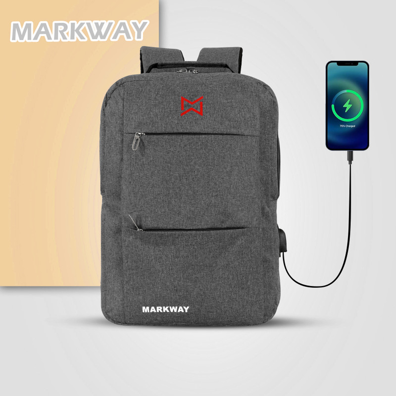 markway Elite 16 Inch Laptop Backpack with USB Charging Bag for Men 35 L Laptop Backpack(Grey)