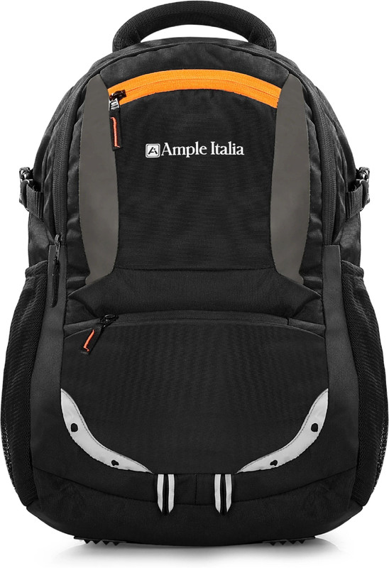 ample italia Black Backpack Ergonomic Design, with 3 Compartments for Office 40 L Backpack(Black)