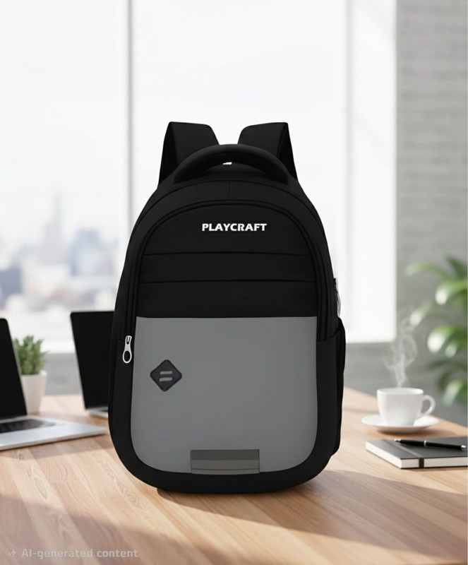 PlayCraft Unisex Spacy Terror Bag 25 L Laptop Backpack(Grey, Black)