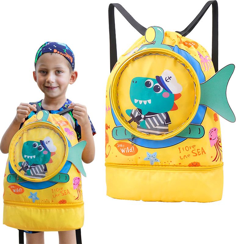 HANNEA Swimming Bag for Kids Cartoon Print Shoulder Bag for Kids Large Capacity 2.5 L Backpack(Multicolor)