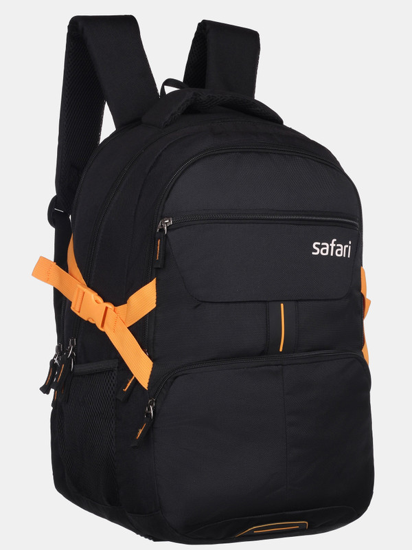 SAFARI With Rain Cover Tritan Deluxe Black 36 L Laptop Backpack(Black)