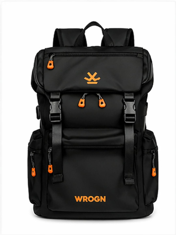 WROGN TrailX Unisex Laptop Backpack with Anti Theft Pocket & Rain Cover 42 L Laptop Backpack(Black)