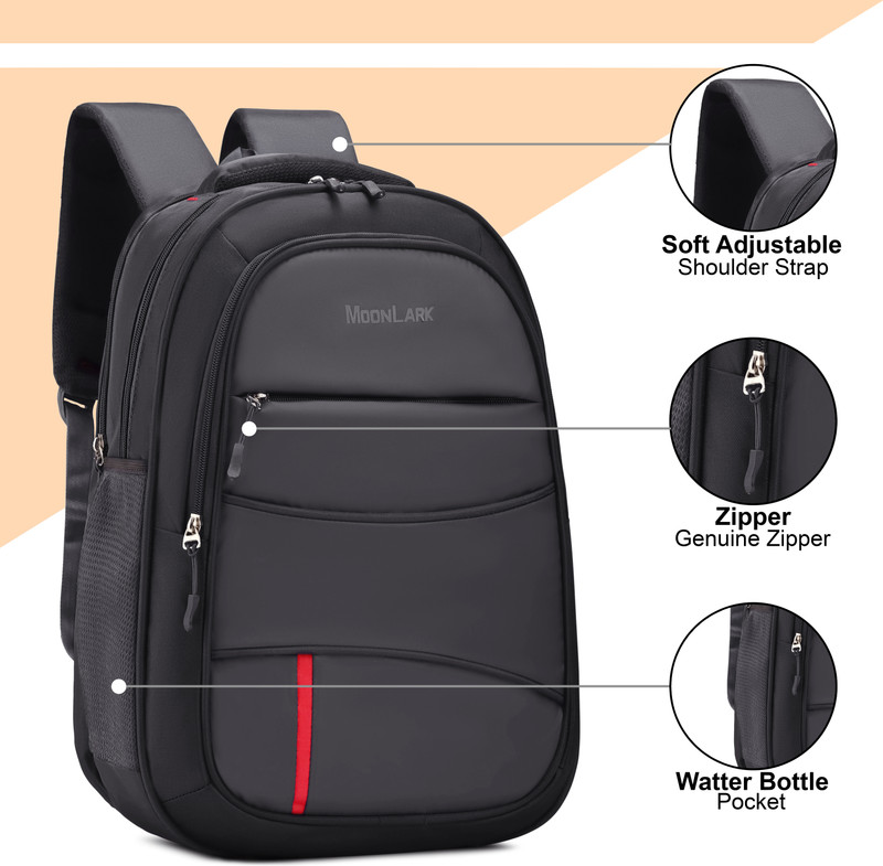 MOONLARK Waterproof Travel Backpack with Rain Cover | Large Capacity Office & College Bag 35 L Laptop Backpack(Grey)